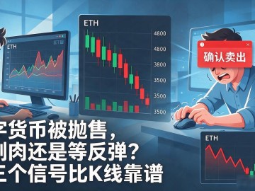 数字货币被抛售，该割肉还是等反弹？这三个信号比K线靠谱